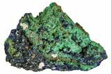 Sparkling Azurite Crystals With Malachite - Laos #107193-1